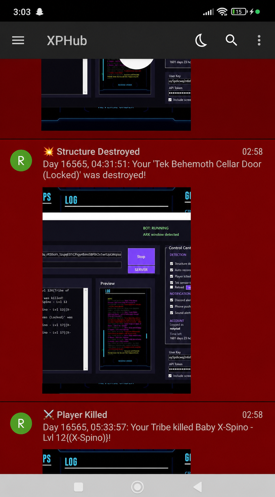 XPHub mobile push alerts